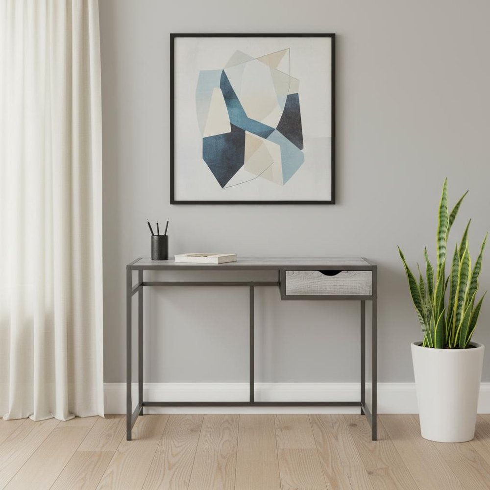 42" Gray and Dark Gray Computer Desk HomeRoots