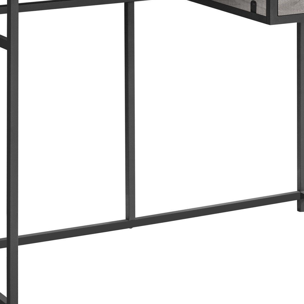 42" Gray and Dark Gray Computer Desk HomeRoots