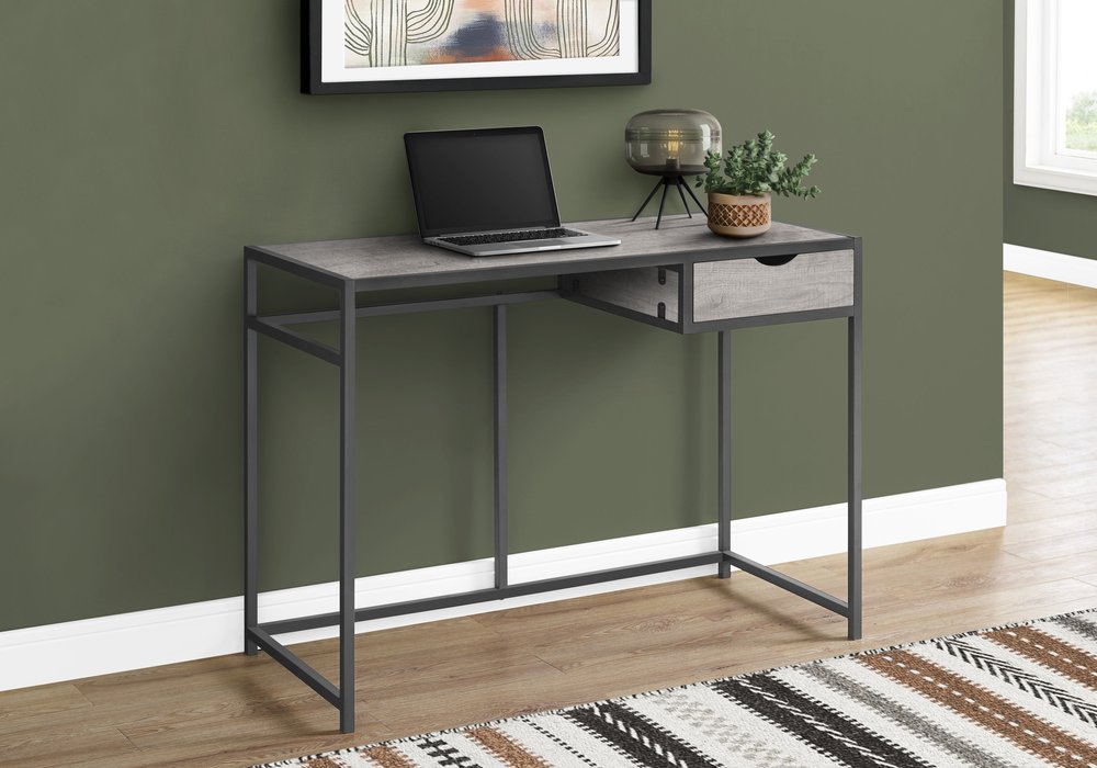 42" Gray and Dark Gray Computer Desk HomeRoots