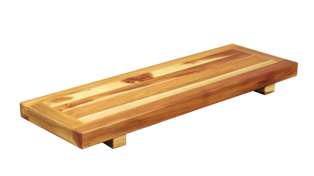 29" Natural Teak Wood Bath Tray And Seat HomeRoots