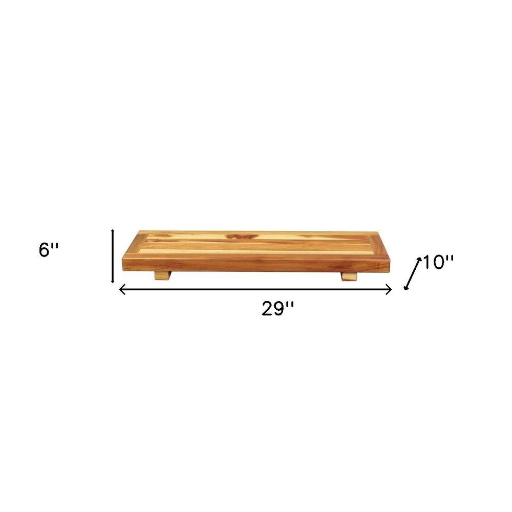 29" Natural Teak Wood Bath Tray And Seat HomeRoots