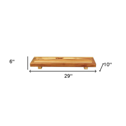 29" Natural Teak Wood Bath Tray And Seat HomeRoots