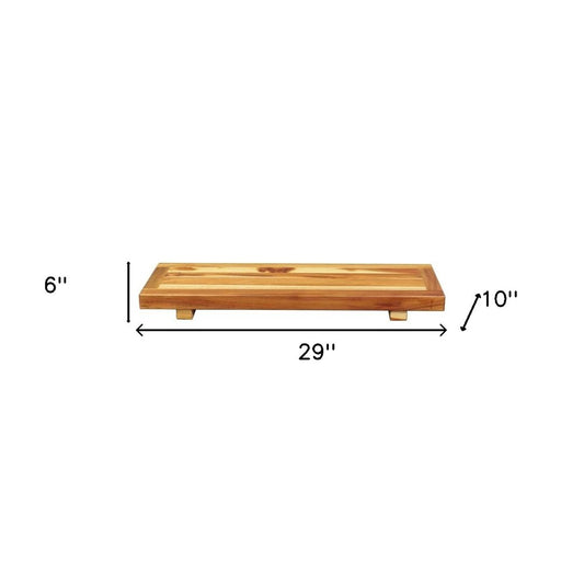 29" Natural Teak Wood Bath Tray And Seat HomeRoots