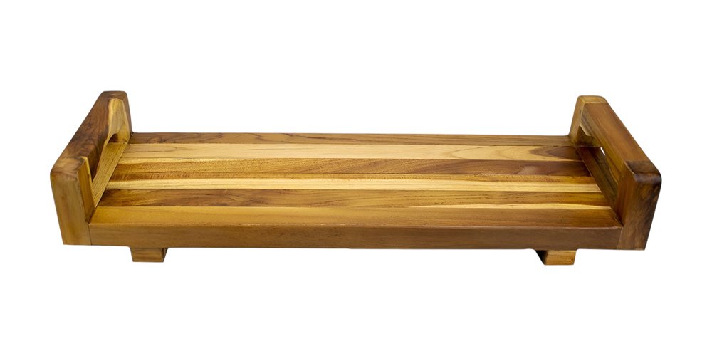 29" Natural Teak Bath Tray and Seat with Handles HomeRoots