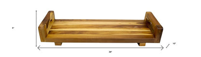 29" Natural Teak Bath Tray and Seat with Handles HomeRoots
