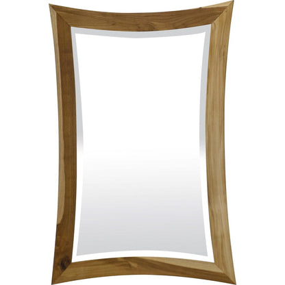35" Brown Abstract Wood Framed Bathroom Vanity Mirror HomeRoots
