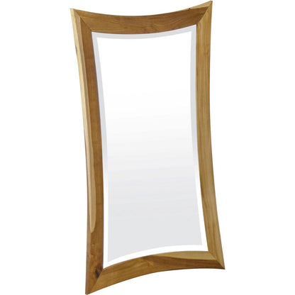 35" Brown Abstract Wood Framed Bathroom Vanity Mirror HomeRoots