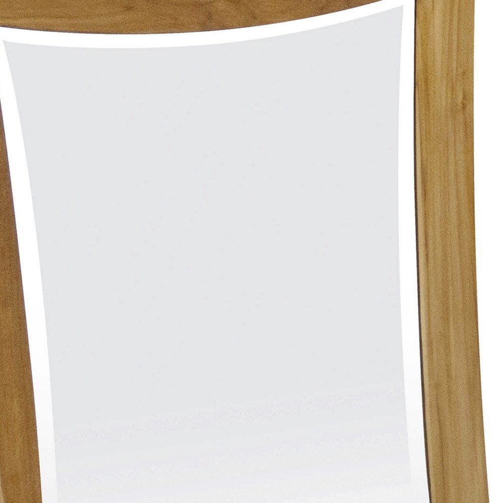 35" Brown Abstract Wood Framed Bathroom Vanity Mirror HomeRoots