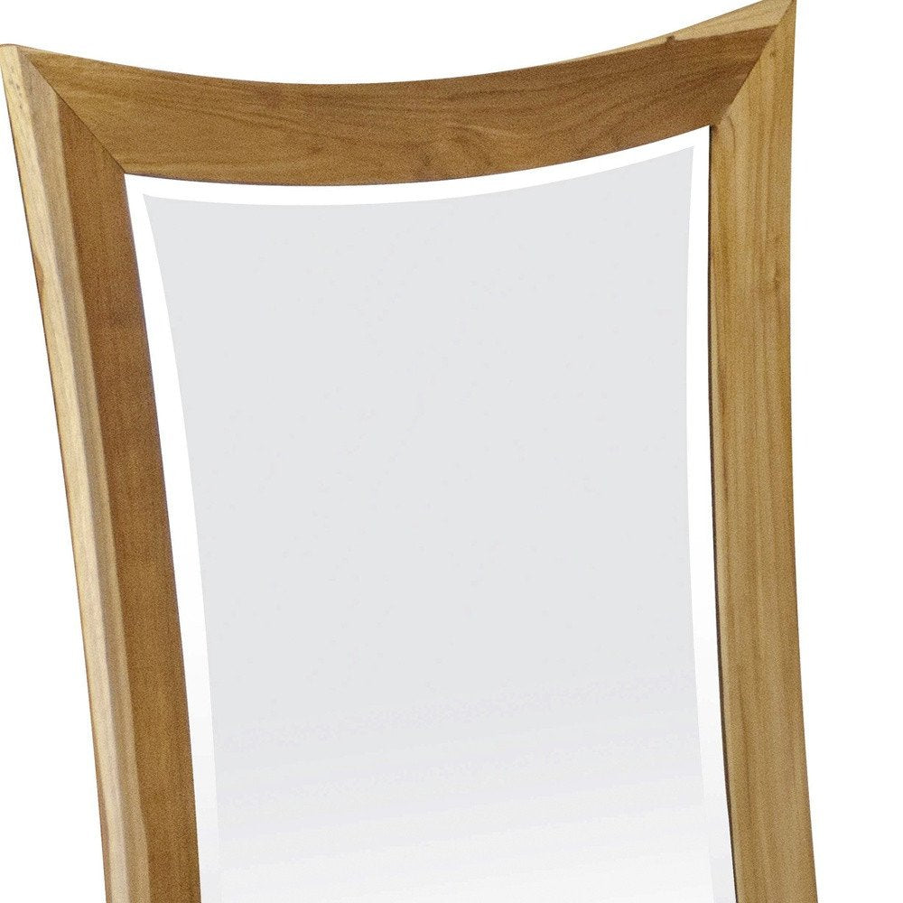 35" Brown Abstract Wood Framed Bathroom Vanity Mirror HomeRoots