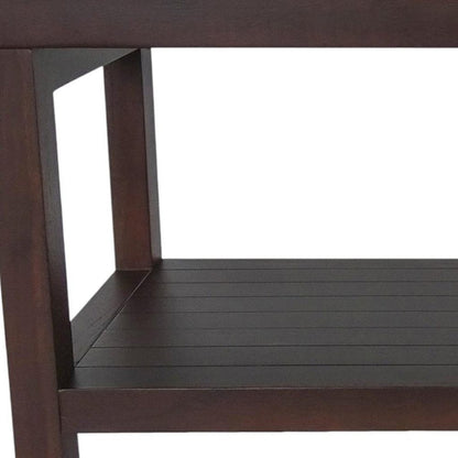 Rectangular Teak Shower Stool Or Bench With Shelf In Brown Finish HomeRoots