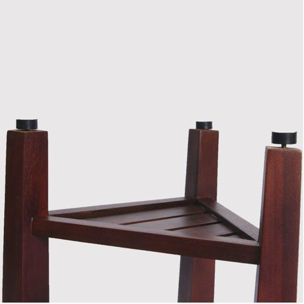 Compact Teak Corner Shower  Outdoor Bench With Shelf In Brown Finish HomeRoots