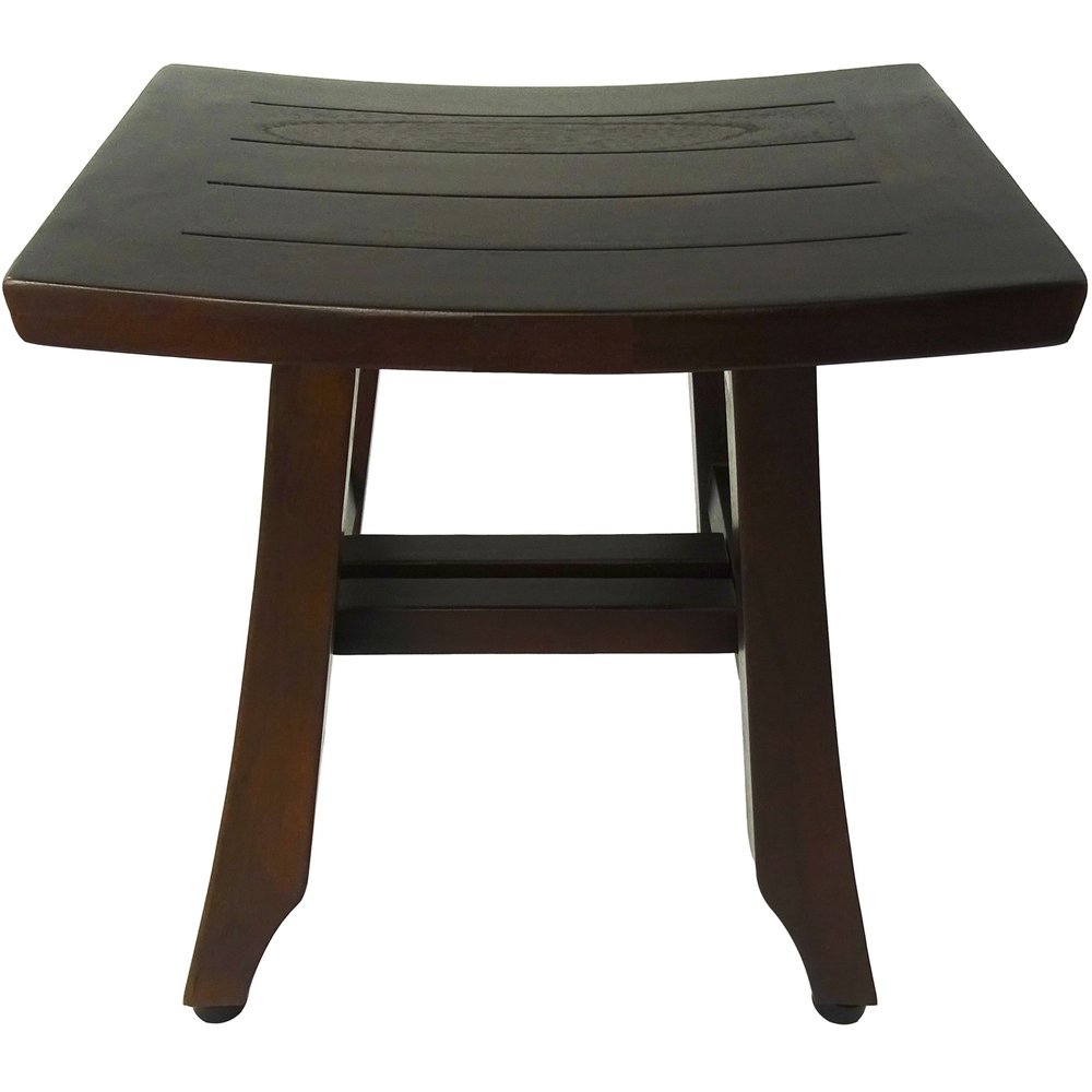 14" Brown Teak Shower Bench HomeRoots