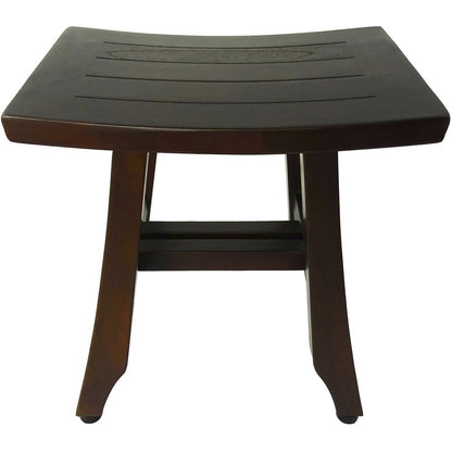14" Brown Teak Shower Bench HomeRoots