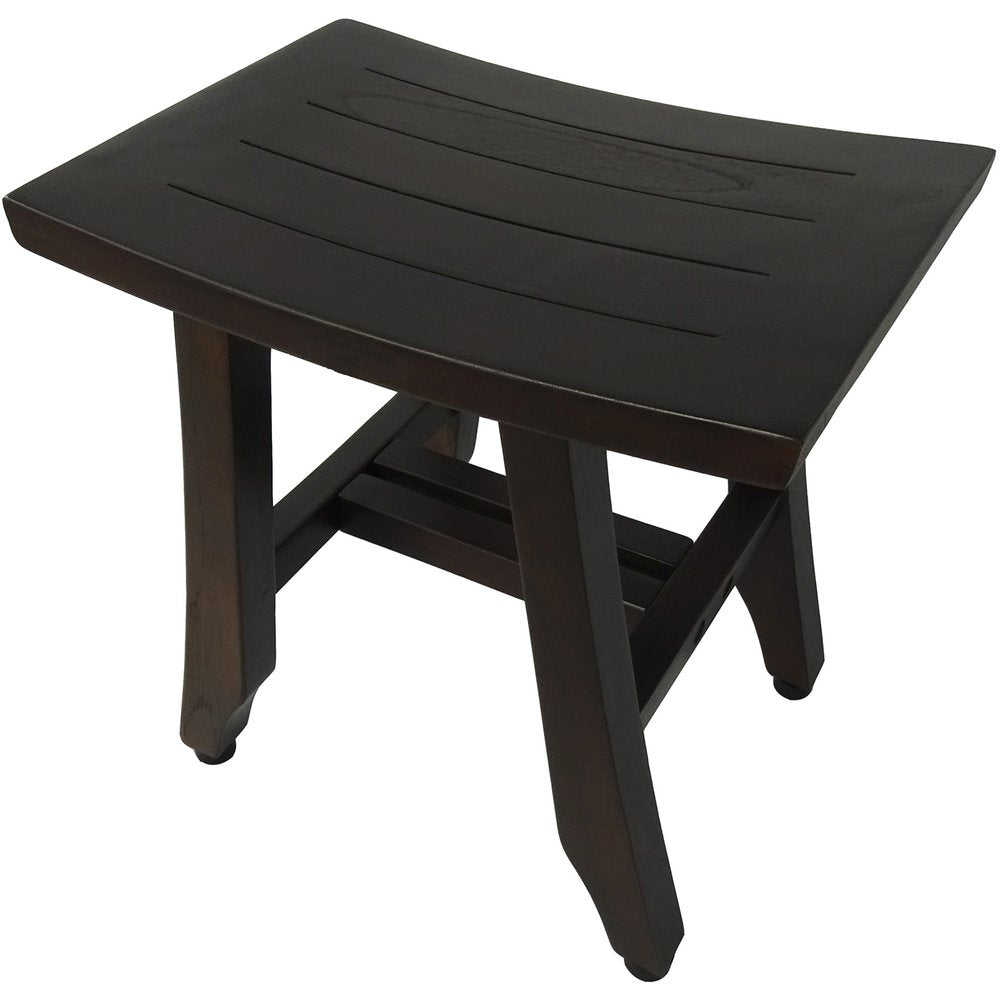 14" Brown Teak Shower Bench HomeRoots
