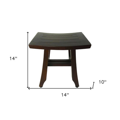 14" Brown Teak Shower Bench HomeRoots