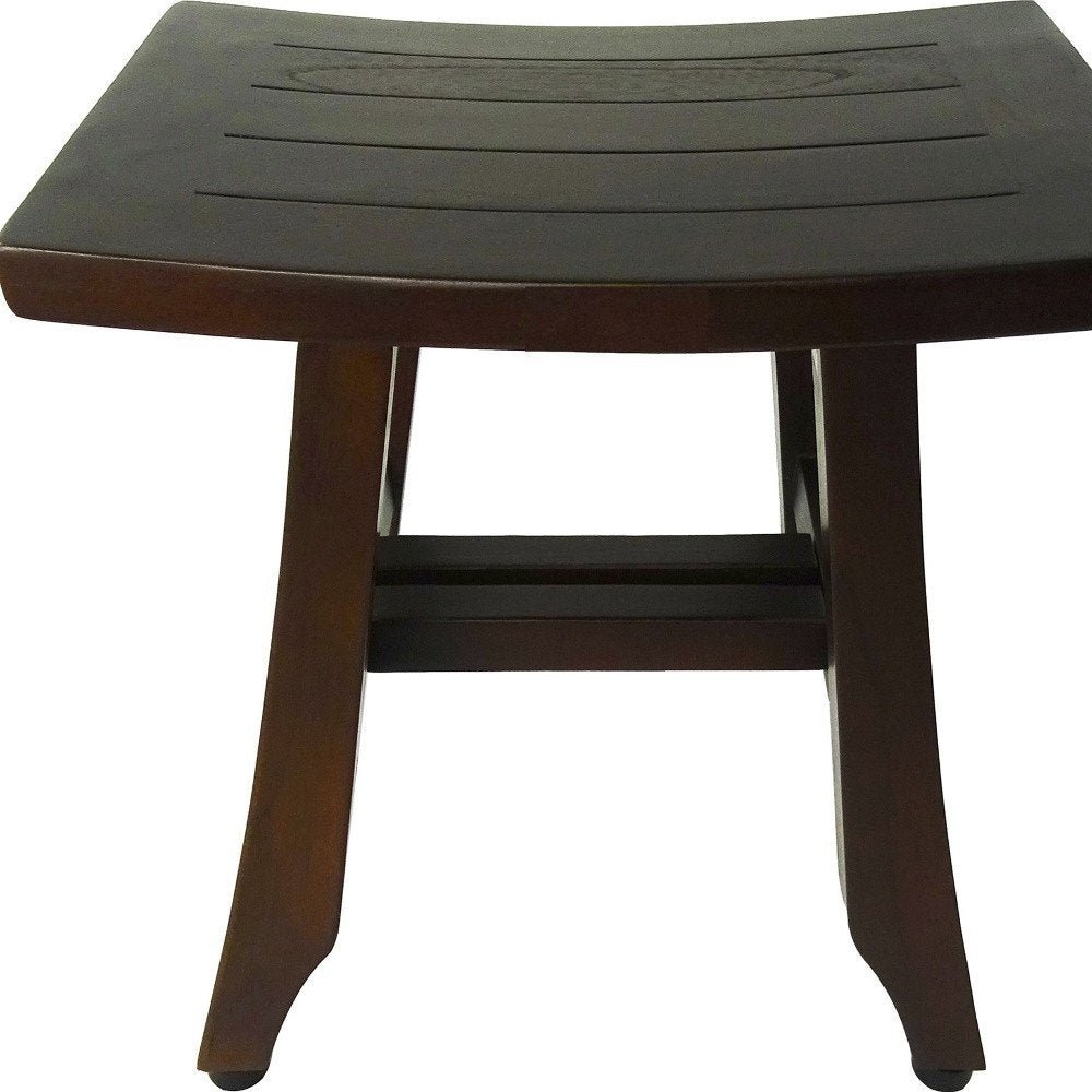 14" Brown Teak Shower Bench HomeRoots