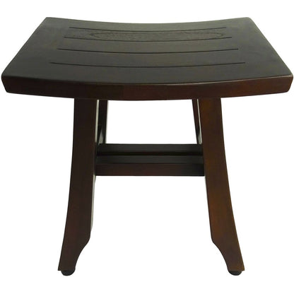 14" Brown Teak Shower Bench HomeRoots