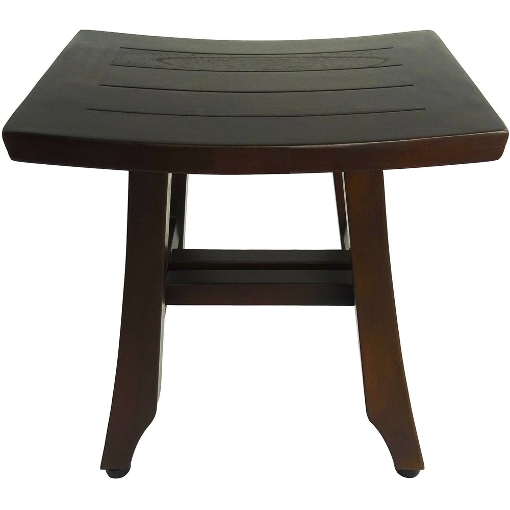 14" Brown Teak Shower Bench HomeRoots