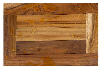 14" Natural Teak Curvilinear Shower Bench HomeRoots