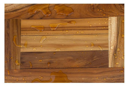 14" Natural Teak Curvilinear Shower Bench HomeRoots