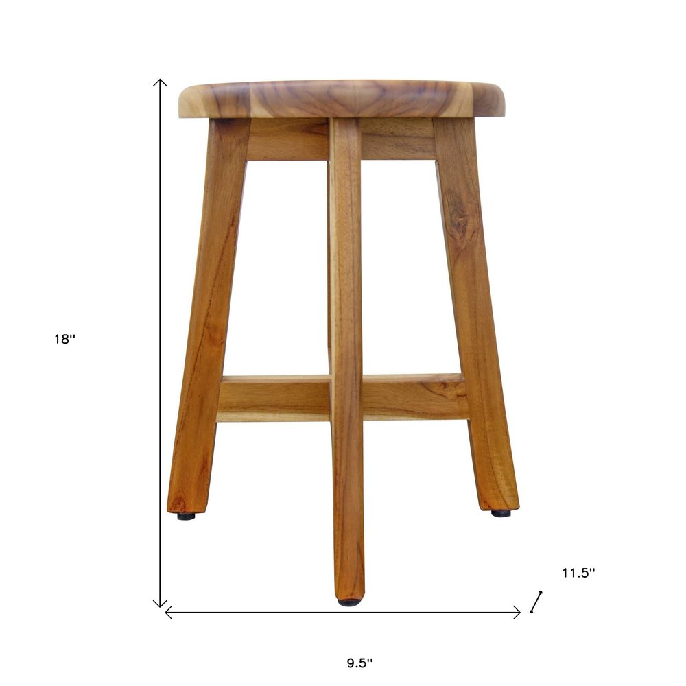 18" Natural Brown Backless Bar Chair HomeRoots