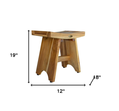 18" Natural Teak Rectangular Shower Bench HomeRoots