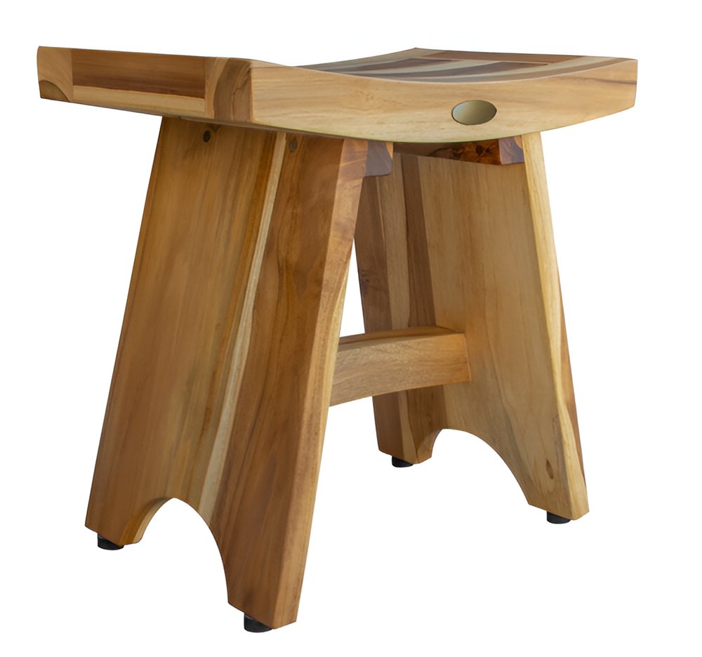 18" Natural Teak Rectangular Shower Bench HomeRoots