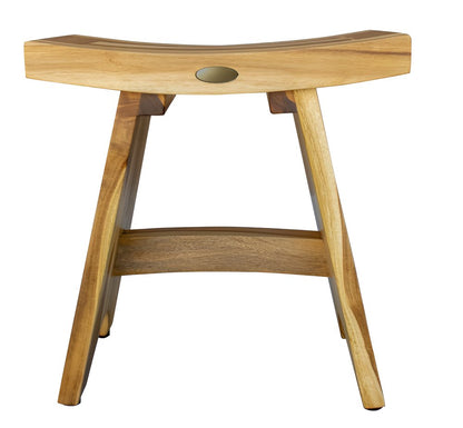 18" Natural Teak Rectangular Shower Bench HomeRoots