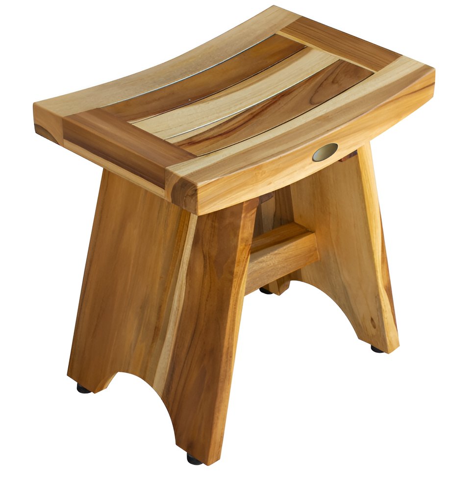 18" Natural Teak Rectangular Shower Bench HomeRoots
