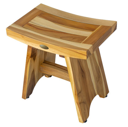 18" Natural Teak Rectangular Shower Bench HomeRoots