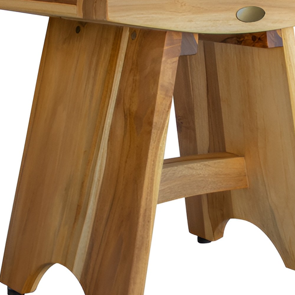 18" Natural Teak Rectangular Shower Bench HomeRoots