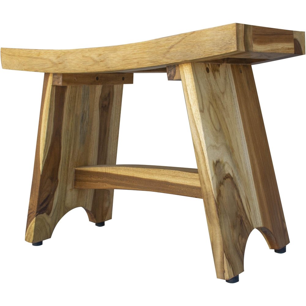 Contemporary Teak Outdoor Bench In Natural Finish HomeRoots