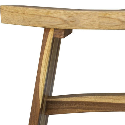 Contemporary Teak Outdoor Bench In Natural Finish HomeRoots