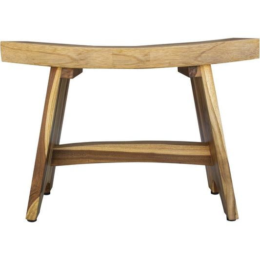 Contemporary Teak Outdoor Bench In Natural Finish HomeRoots