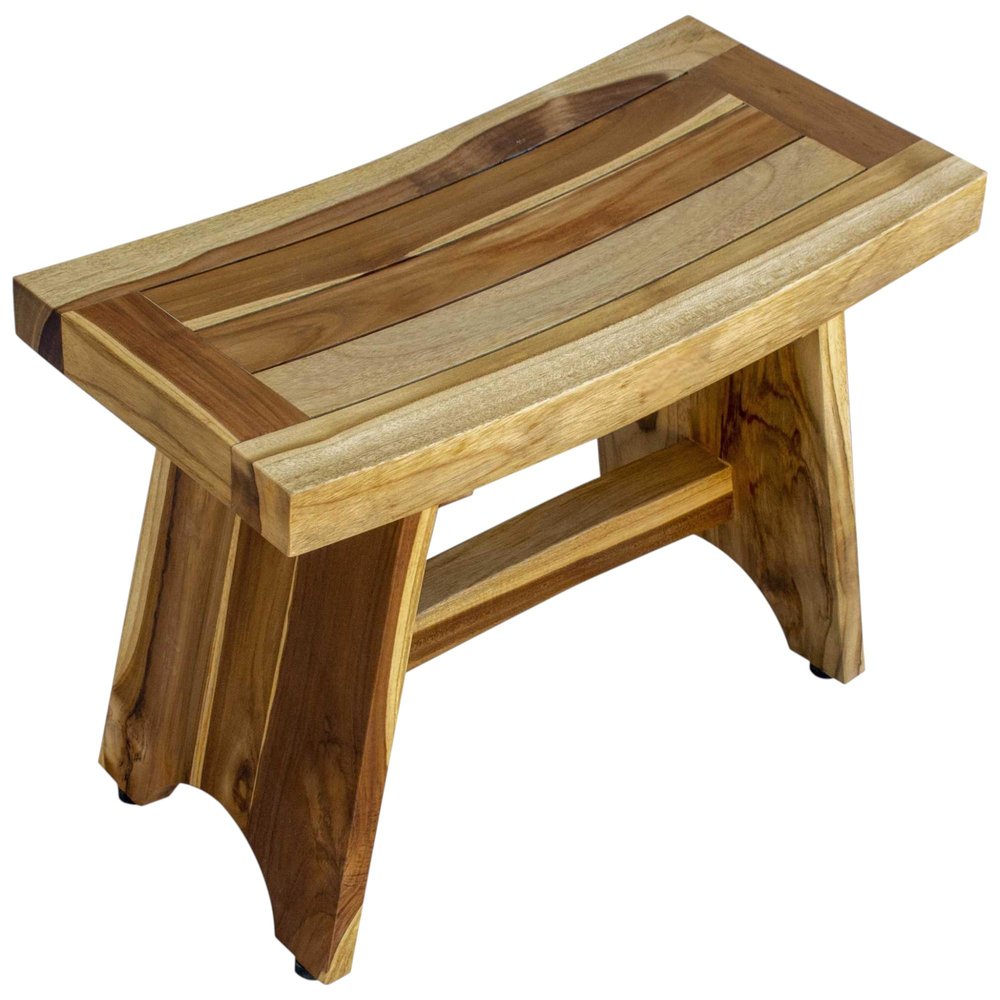 Contemporary Teak Outdoor Bench In Natural Finish HomeRoots