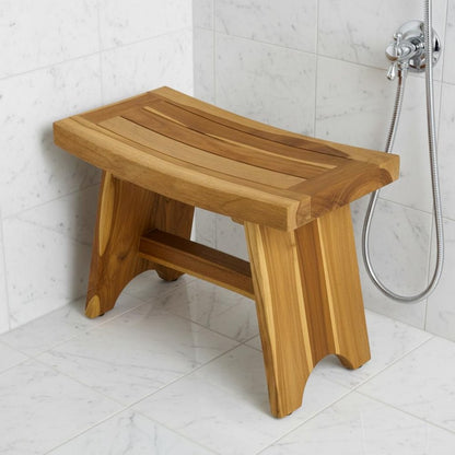 Contemporary Teak Outdoor Bench In Natural Finish HomeRoots