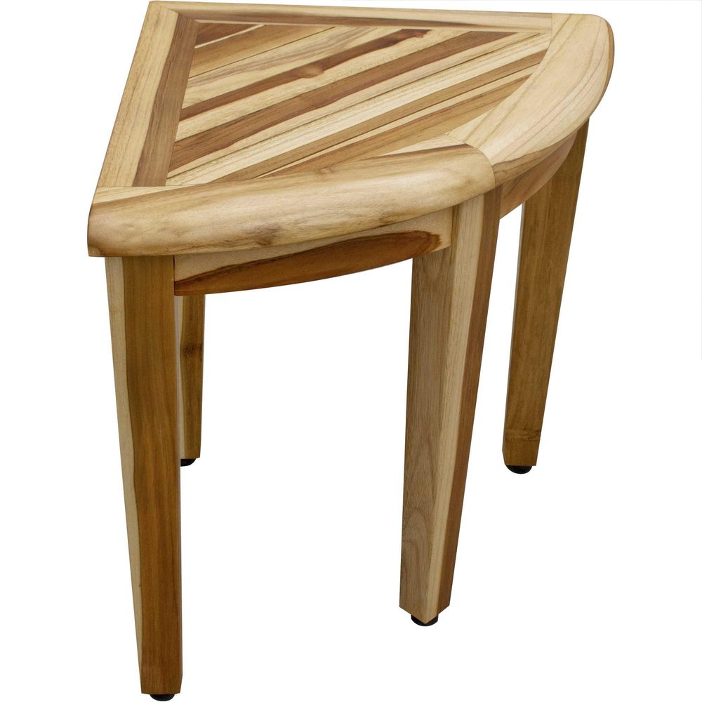 23" Natural Teak Corner Shower Bench HomeRoots
