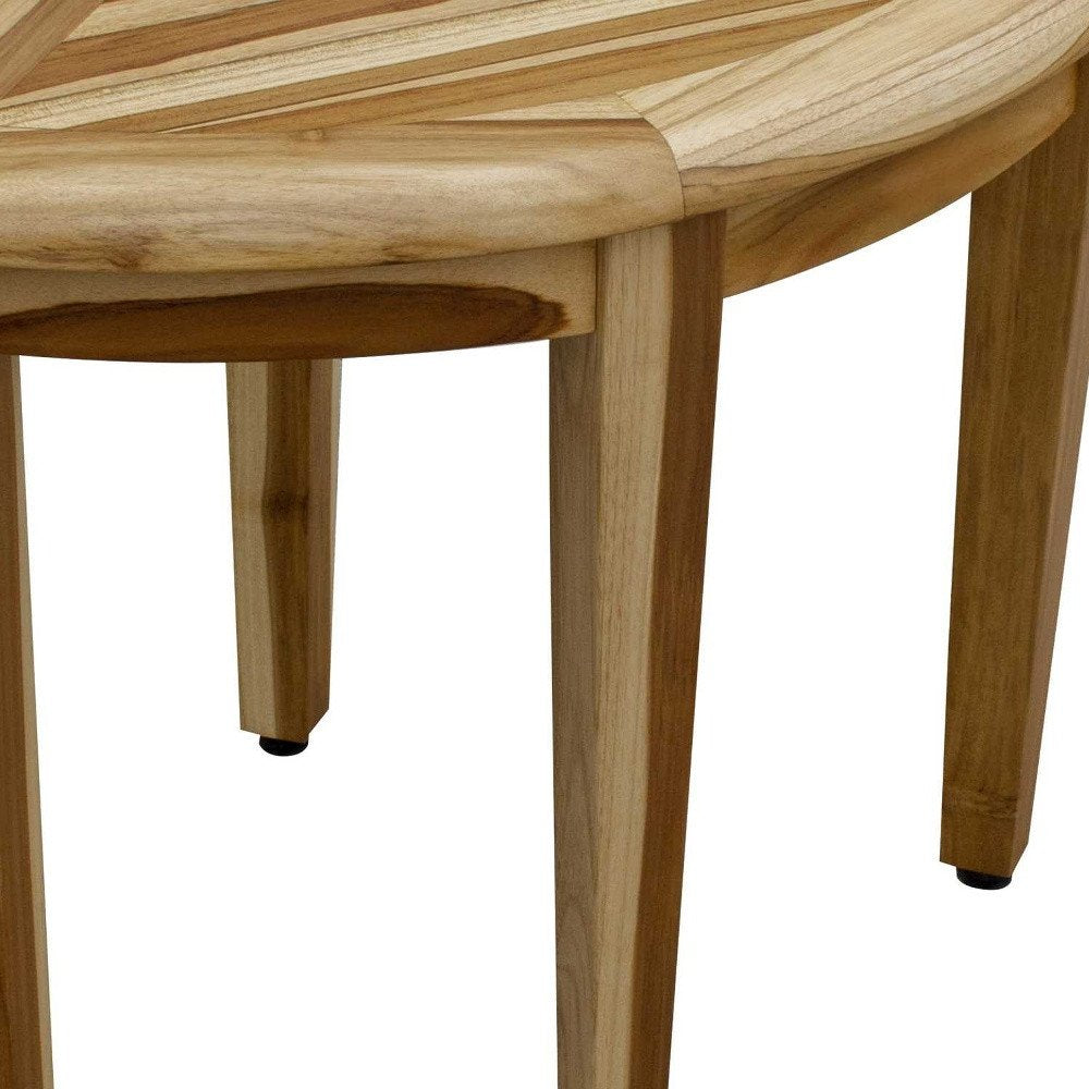 23" Natural Teak Corner Shower Bench HomeRoots