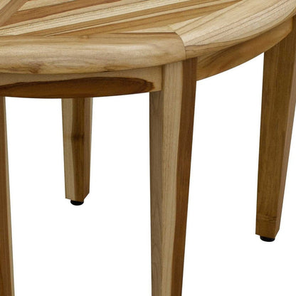 23" Natural Teak Corner Shower Bench HomeRoots