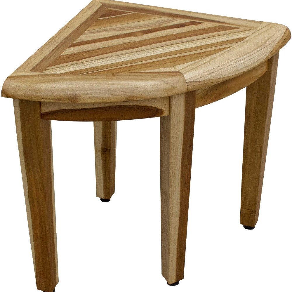 23" Natural Teak Corner Shower Bench HomeRoots