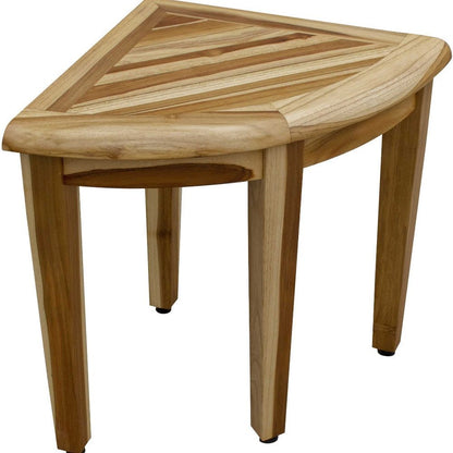 23" Natural Teak Corner Shower Bench HomeRoots
