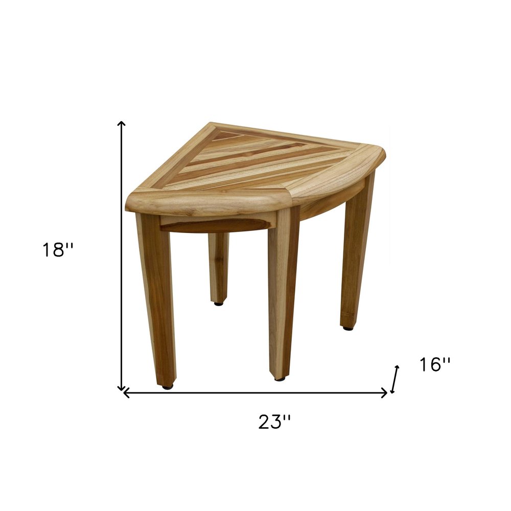 23" Natural Teak Corner Shower Bench HomeRoots
