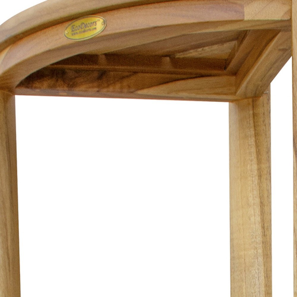 38" Natural Solid Teak Wood Freestanding Corner Shelving Unit HomeRoots