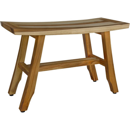 28" Natural Teak Rectangular Shower Bench HomeRoots