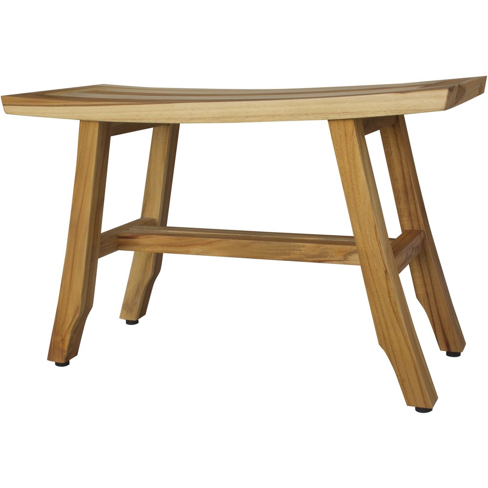 28" Natural Teak Rectangular Shower Bench HomeRoots
