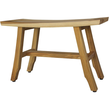 28" Natural Teak Rectangular Shower Bench HomeRoots