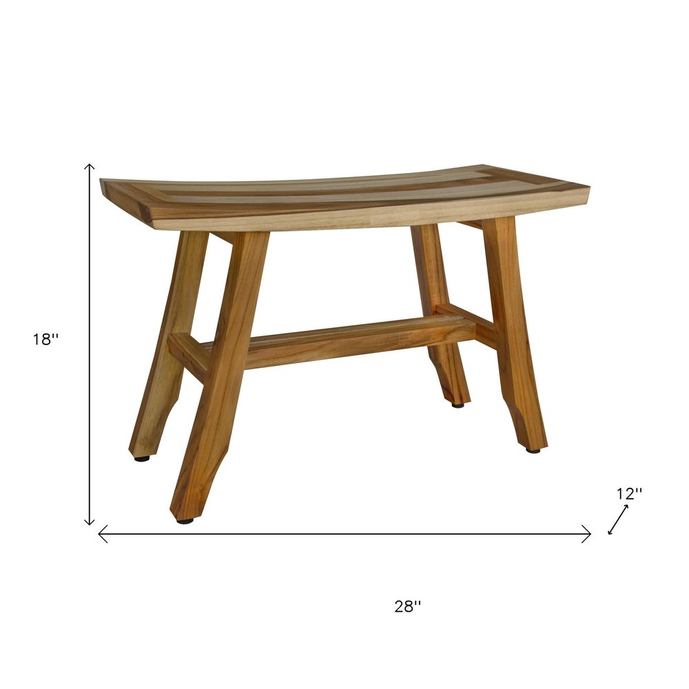 28" Natural Teak Rectangular Shower Bench HomeRoots