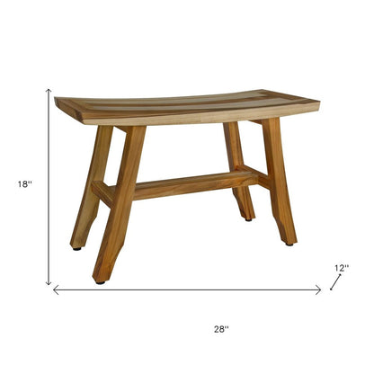 28" Natural Teak Rectangular Shower Bench HomeRoots