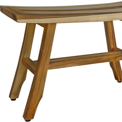 28" Natural Teak Rectangular Shower Bench HomeRoots