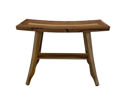 24" Brown Teak Rectangular Shower Bench HomeRoots